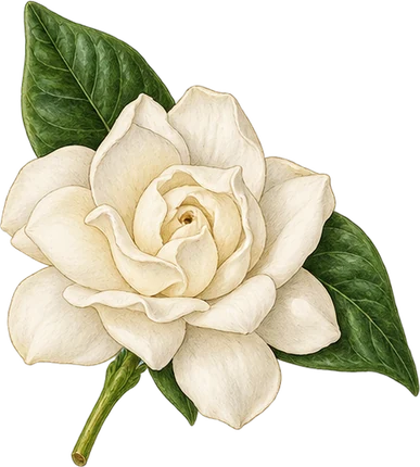 The drawing: gardenia