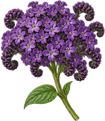 The drawing: heliotrope