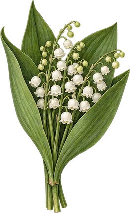 The drawing: lily-of-the-valley, posy