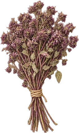 The drawing: oregano, dried bunch