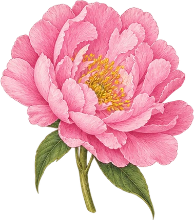 The drawing: peony