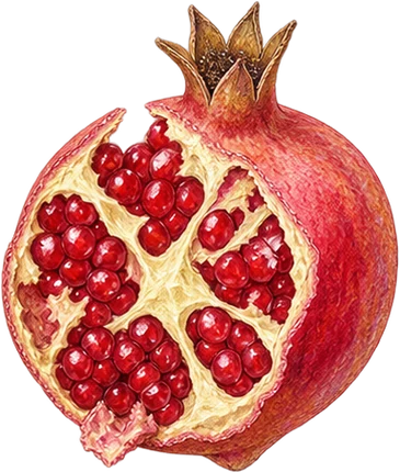 The drawing: pomegranate