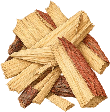 The drawing: rosewood, wood chips