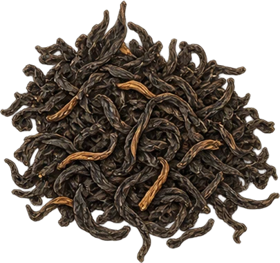 The drawing: tea, black tea heap
