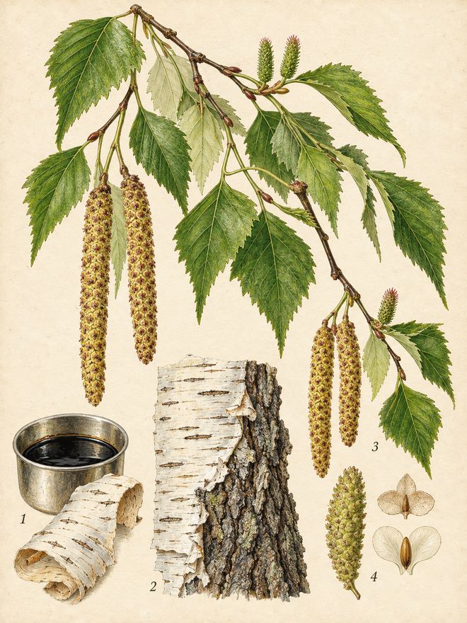 The plate: birch (silver birch)