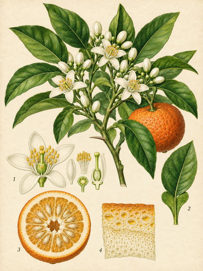 The plate: bitter orange (neroli, orange blossom, petitgrain)