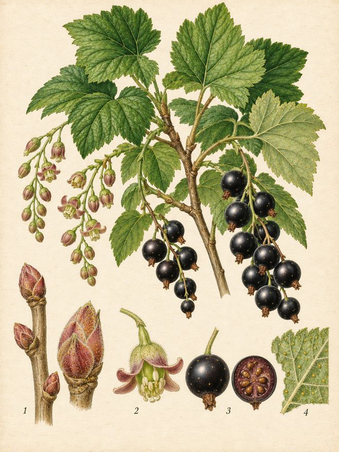 The plate: blackcurrant (cassis)