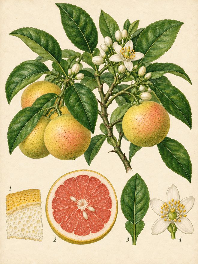 The plate: grapefruit