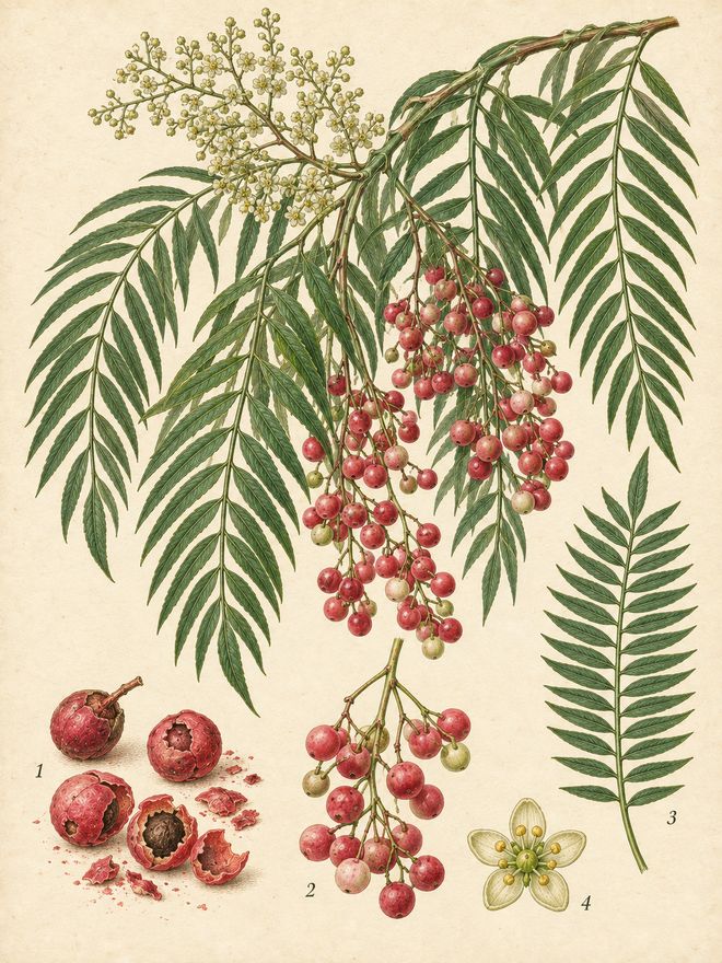 The plate: pink pepper