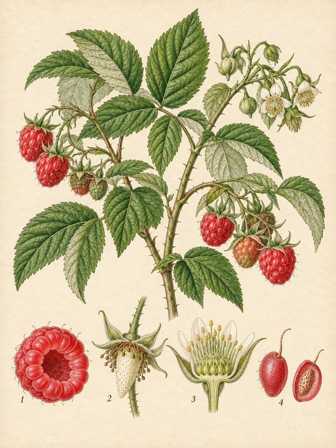 The plate: raspberry