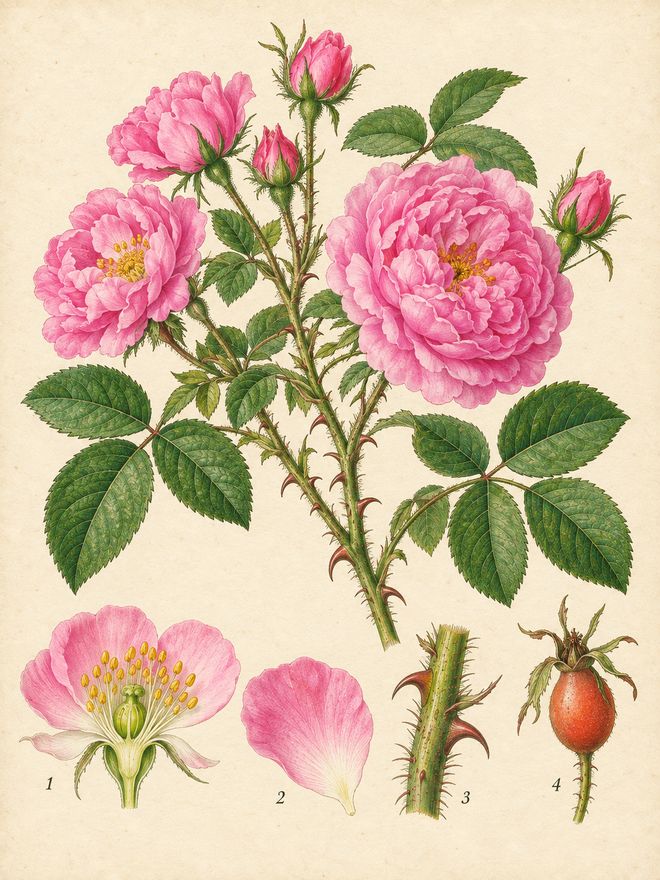 The plate: rose