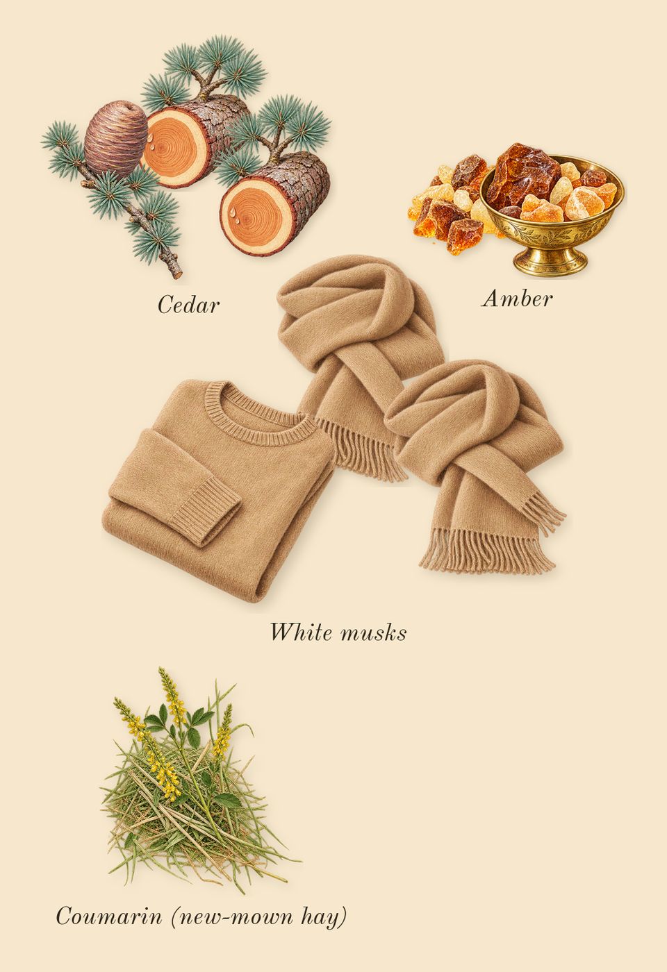 Buongiorno, dry-down: Cedar, Amber, White musks, Coumarin (new-mown hay)