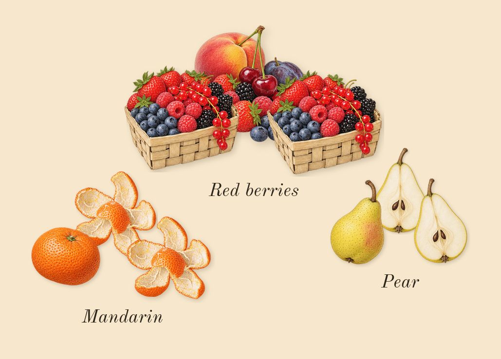 Supremacy Gala, top notes: Pear, Red berries, Mandarin