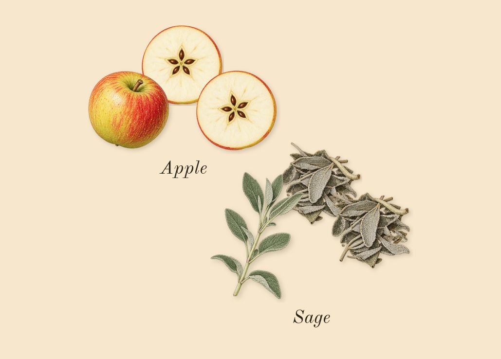 Aromatic Sage, heart: Sage, Apple