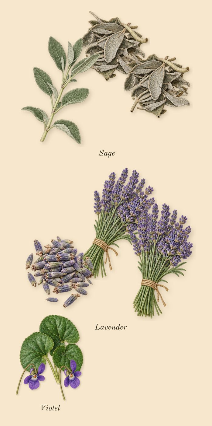 I Will, heart: Lavender, Sage, Violet