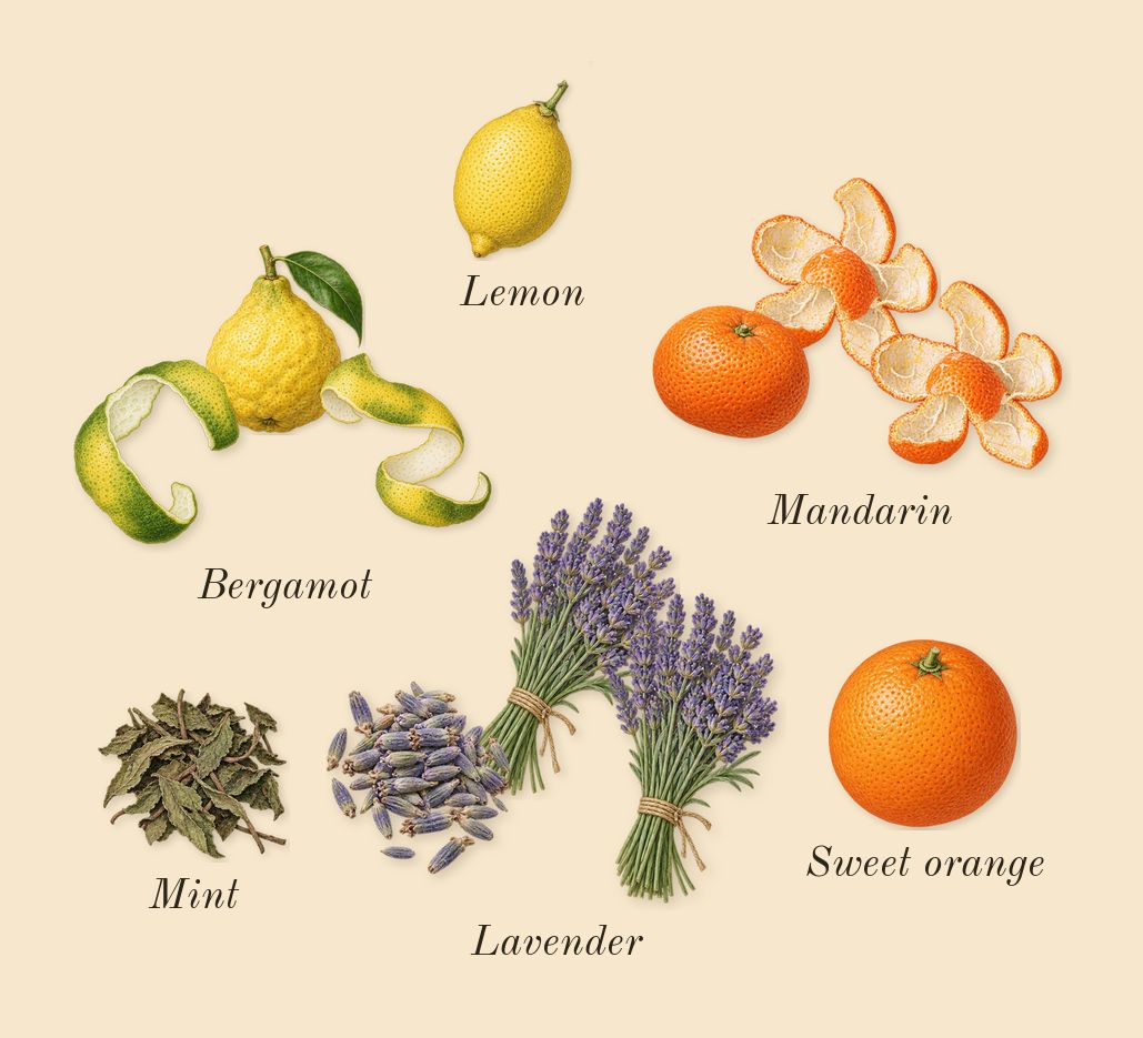 Stronger With You Powerfully, top notes: Mandarin, Lavender, Bergamot, Lemon, Sweet orange, Mint
