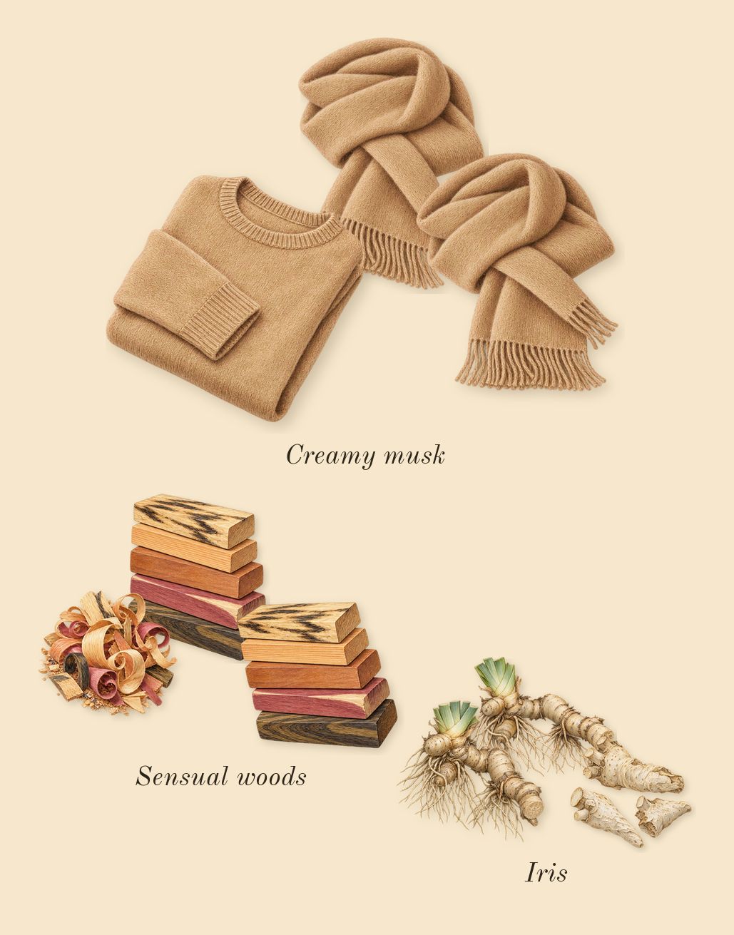 Fantasy, dry-down: Sensual woods, Creamy musk, Iris