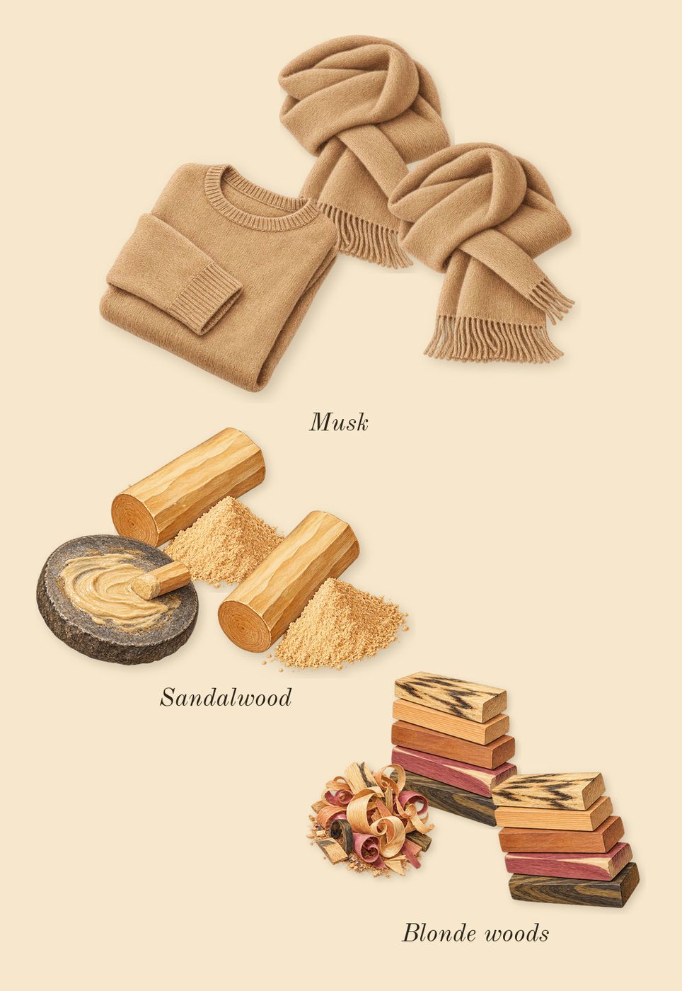 Blanche, dry-down: Blonde woods, Sandalwood, Musk