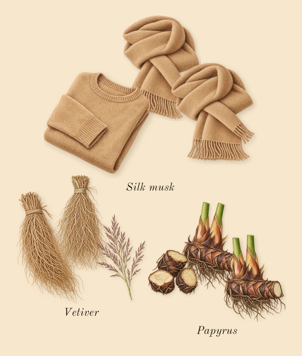 Desert Dawn, dry-down: Papyrus, Vetiver, Silk musk