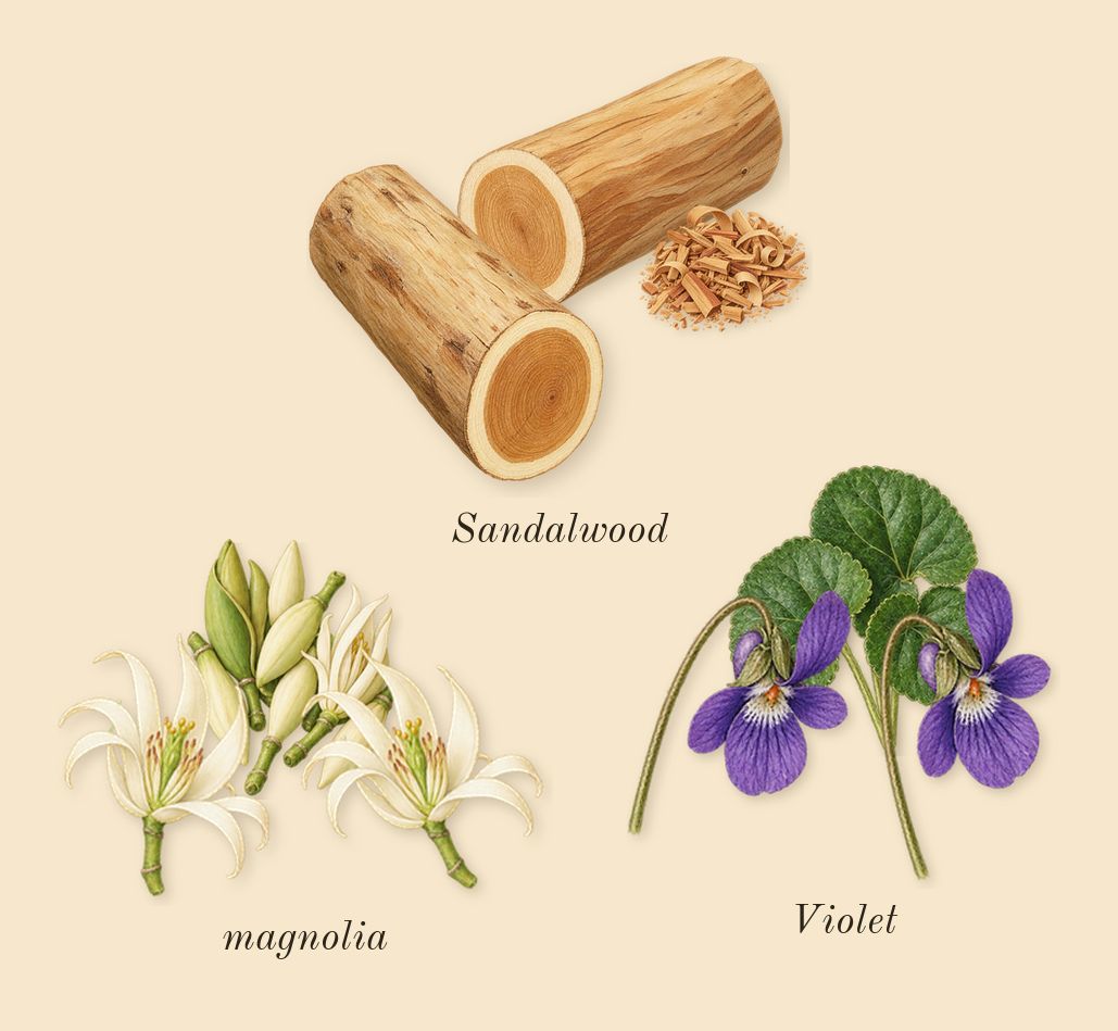 Mojave Ghost, heart: magnolia, Sandalwood, Violet