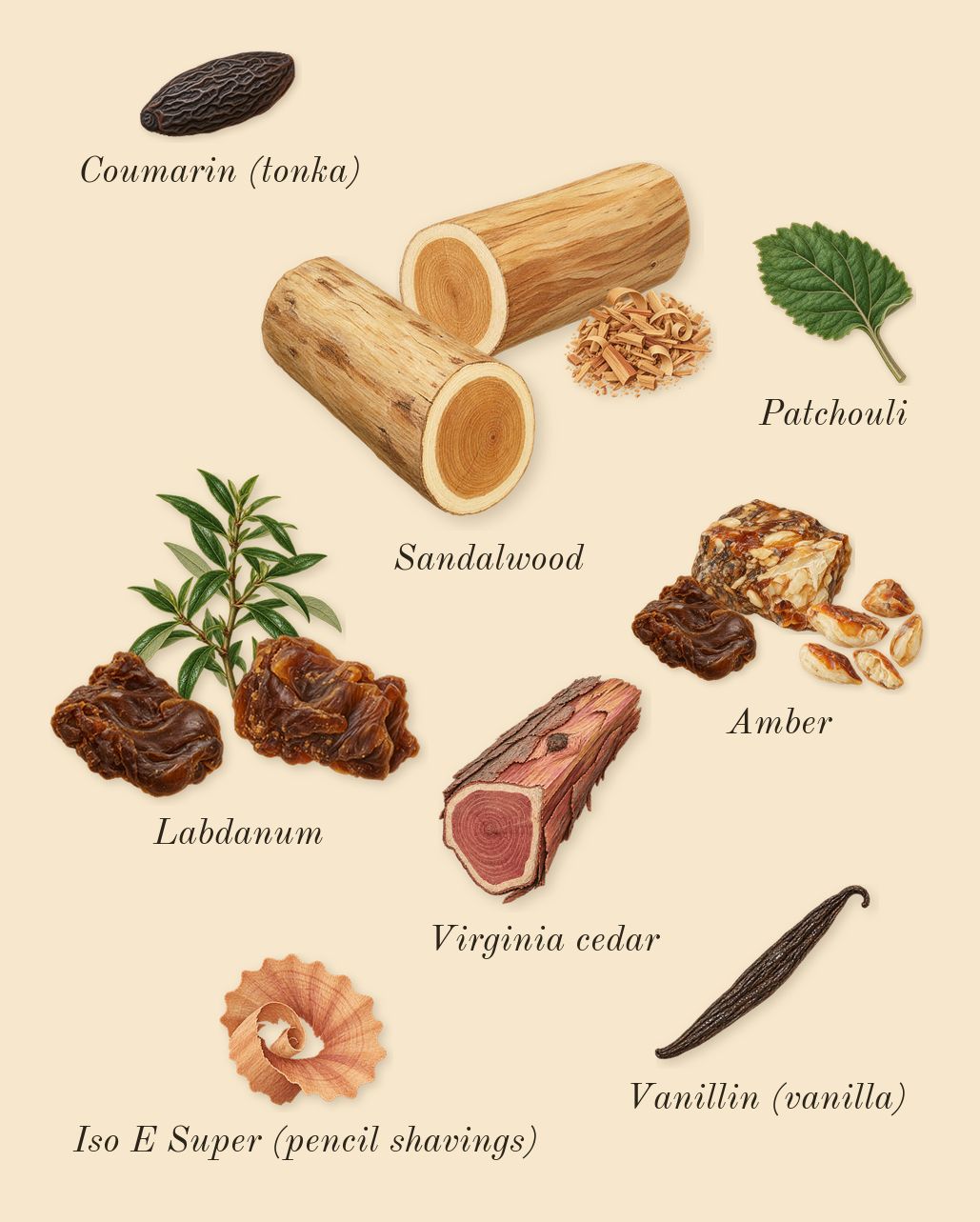 Bleu de Chanel L'Exclusif, dry-down: Sandalwood, Labdanum, Amber, Virginia cedar, Patchouli, Iso E Super (pencil shavings), Coumarin (tonka), Vanillin (vanilla)