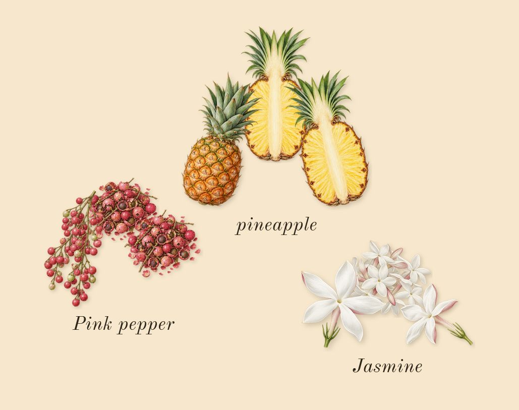 Aventus, heart: pineapple, Pink pepper, Jasmine