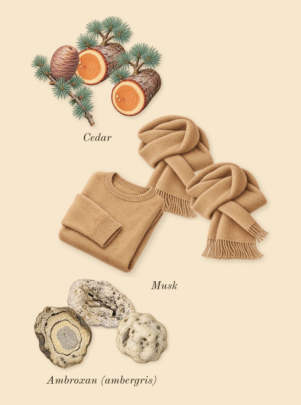 Spring Flower, dry-down: Ambroxan (ambergris), Cedar, Musk
