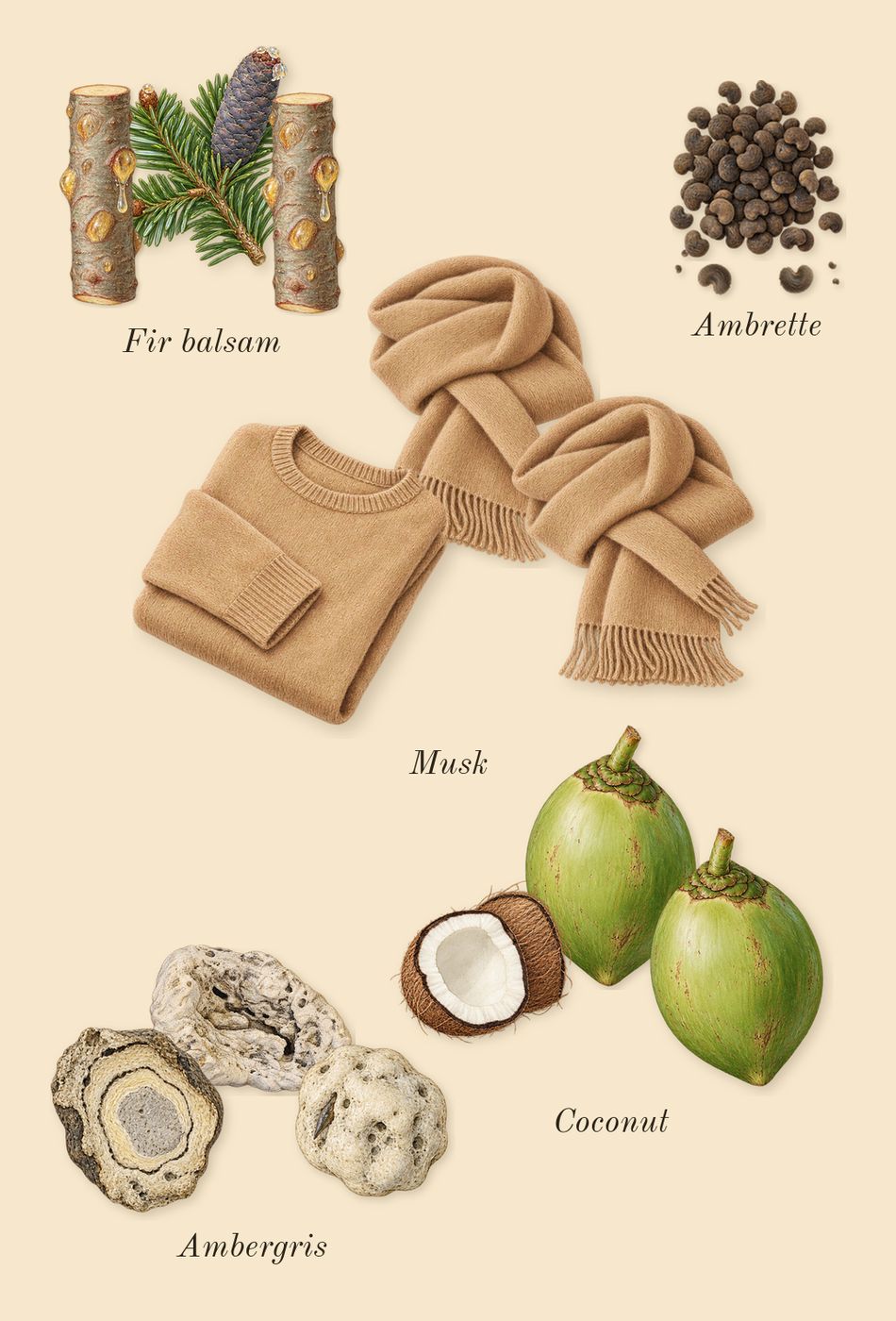 Radio Bombay, dry-down: Fir balsam, Coconut, Ambergris, Musk, Ambrette