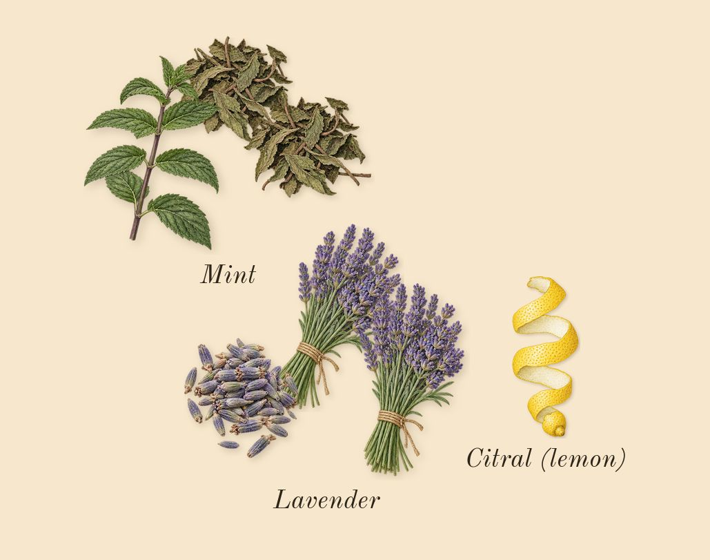 Cool Water, top notes: Mint, Lavender, Citral (lemon)