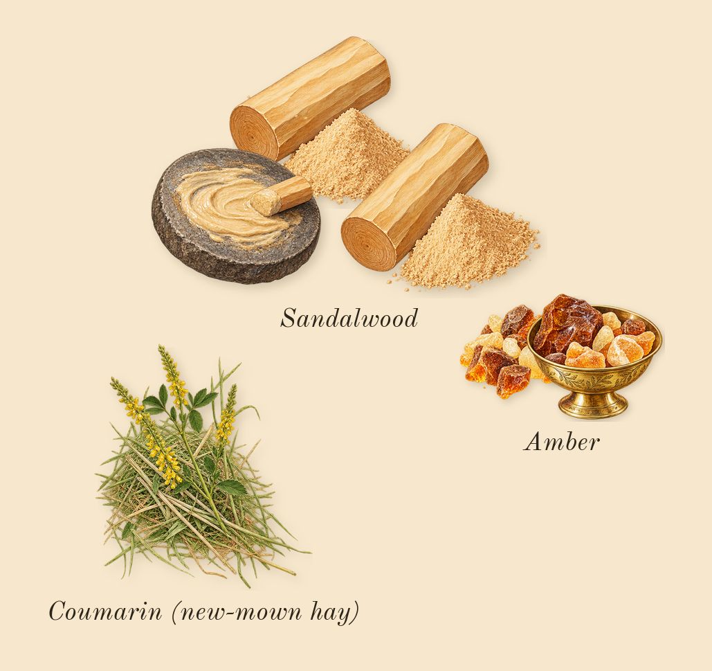 Pure Poison, dry-down: Amber, Sandalwood, Coumarin (new-mown hay)