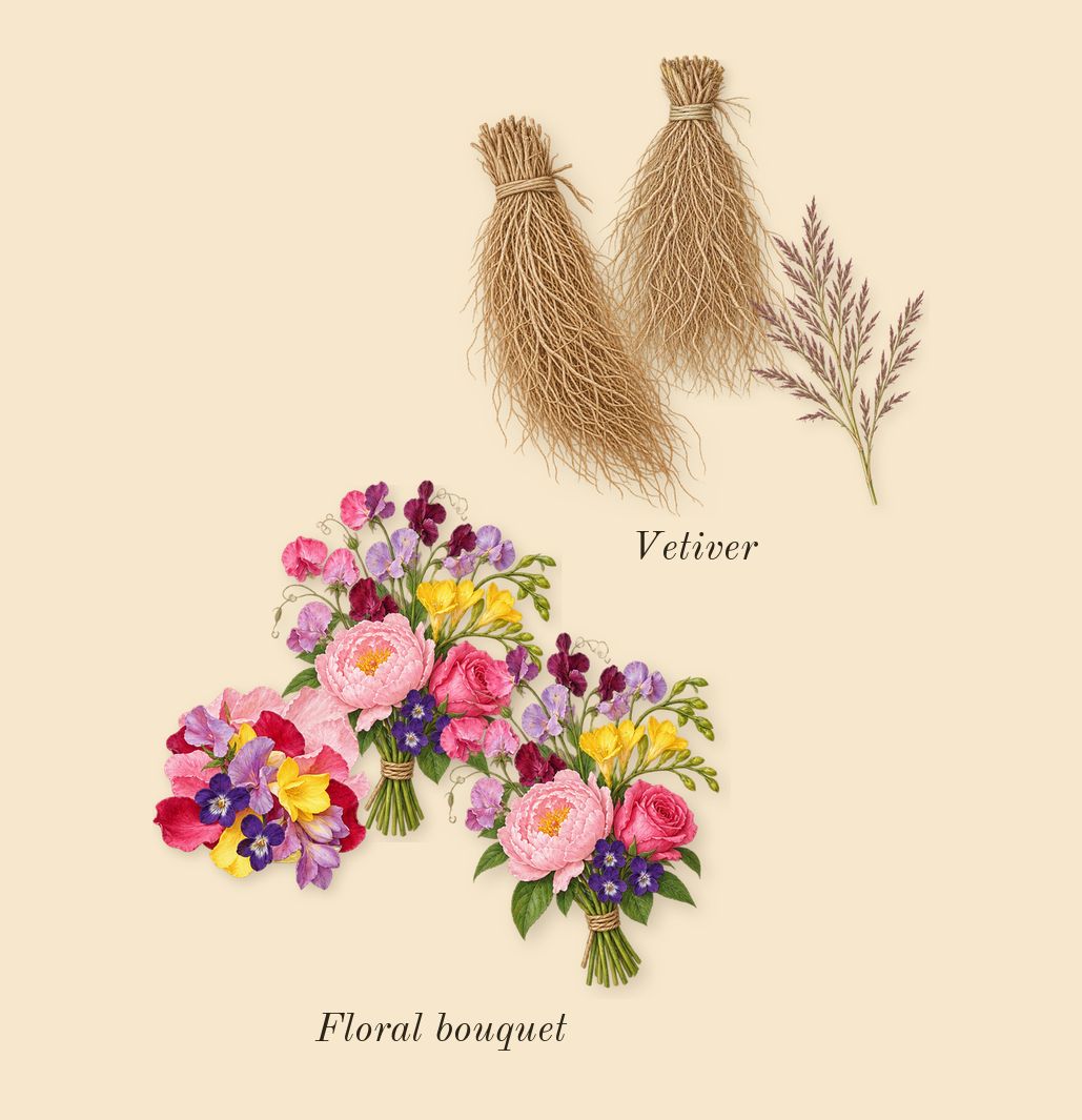 Rosa Carnivora, heart: Vetiver, Floral bouquet