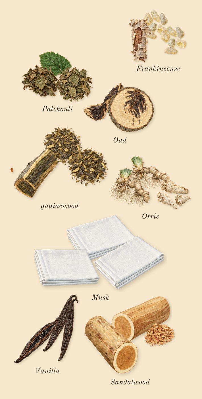 Epic 56 Woman, dry-down: Musk, Oud, Frankincense, guaiacwood, Orris, Sandalwood, Patchouli, Vanilla