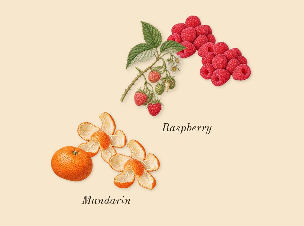 Scarlet Sands, top notes: Mandarin, Raspberry