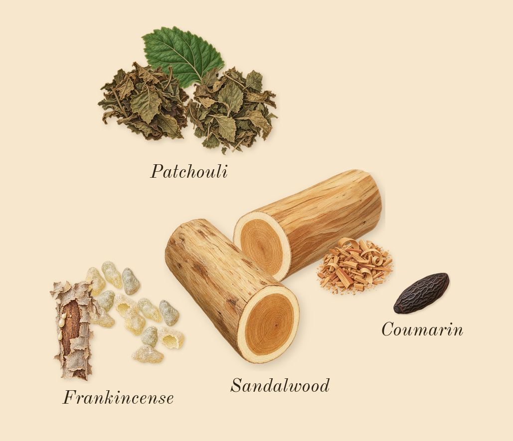 Imitation Woman, dry-down: Frankincense, Sandalwood, Patchouli, Coumarin