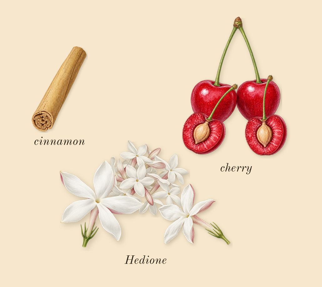 Narcotic Delight, heart: cherry, Hedione, cinnamon