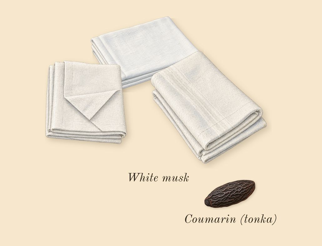 English Pear & Sweet Pea Cologne, dry-down: White musk, Coumarin (tonka)