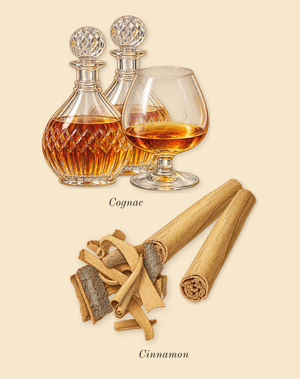 Angels' Share on the Rocks, heart: Cognac, Cinnamon