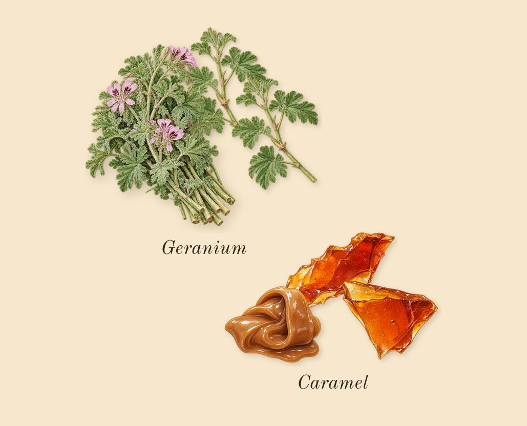 Ana Abiyedh Rouge, heart: Caramel, Geranium