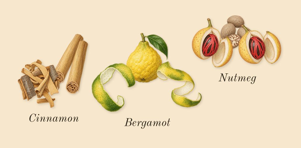 Khamrah, top notes: Bergamot, Cinnamon, Nutmeg
