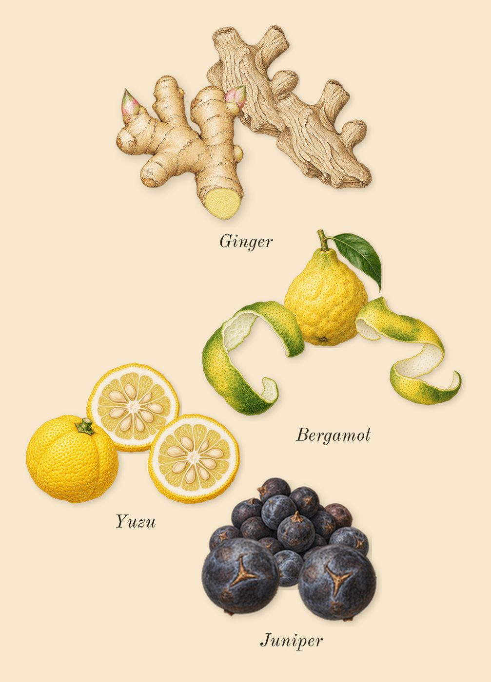 Khamrah Waha, top notes: Bergamot, Juniper, Yuzu, Ginger