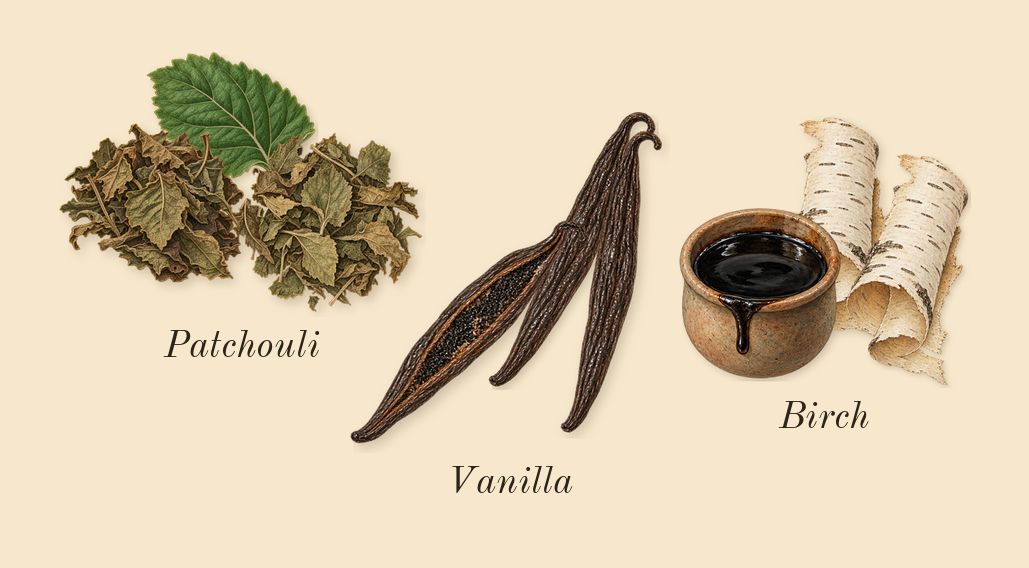 Patchouli 24, dry-down: Patchouli, Birch, Vanilla