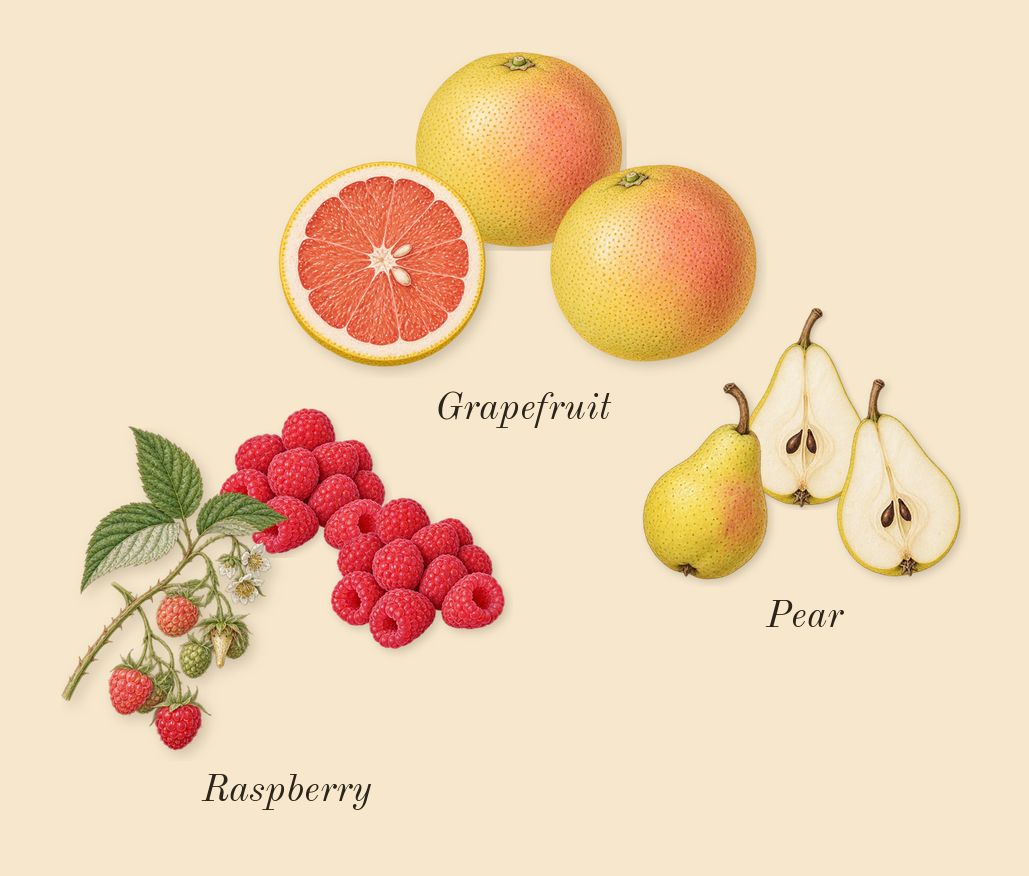 Daisy Eau So Fresh, top notes: Raspberry, Grapefruit, Pear