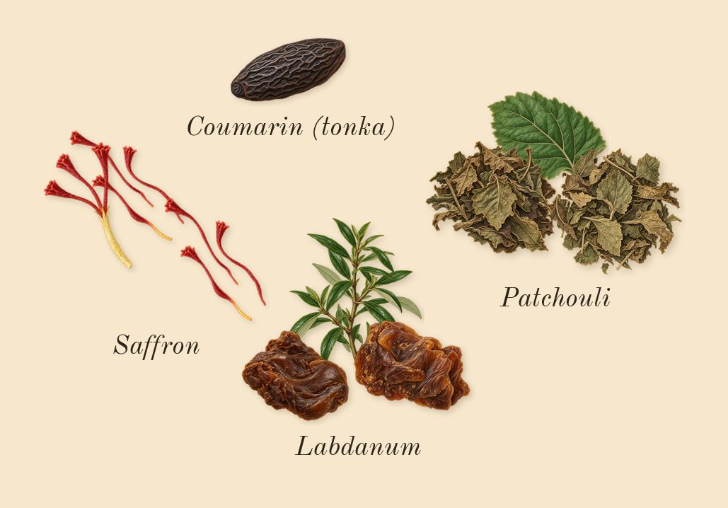 Radical Rose, dry-down: Saffron, Patchouli, Labdanum, Coumarin (tonka)