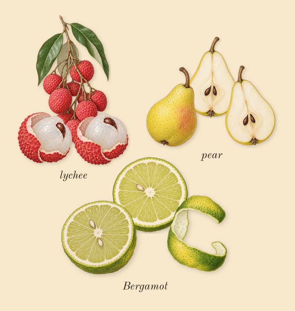 Delina Exclusif, top notes: Bergamot, pear, lychee