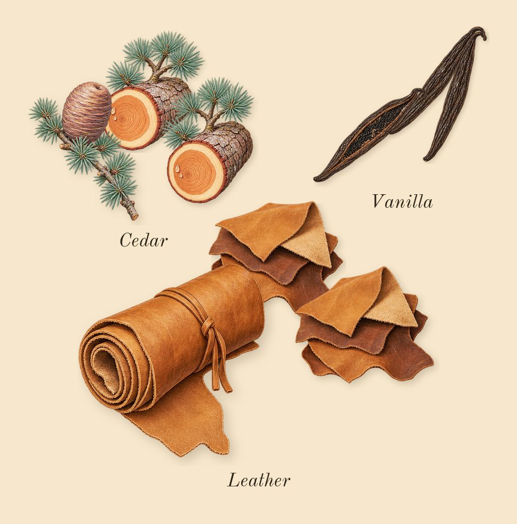 Rifaaqat, dry-down: Vanilla, Leather, Cedar