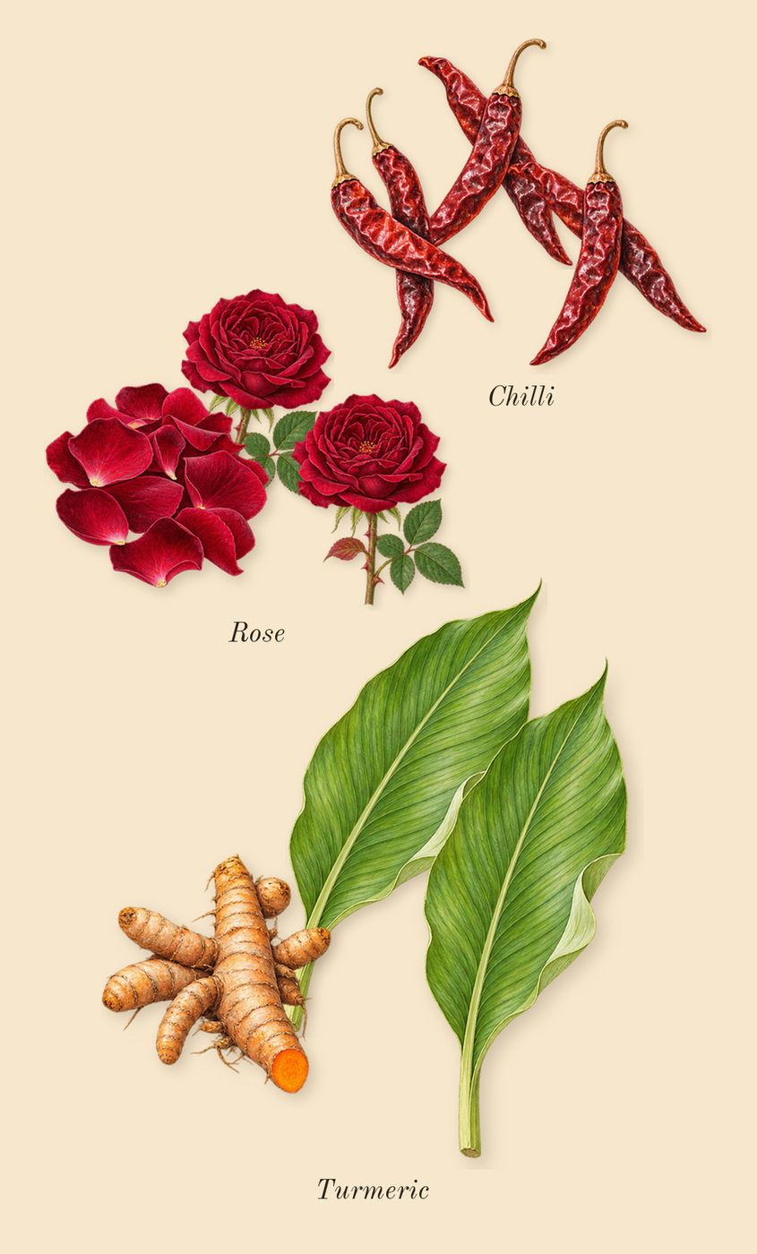 Liquid Love, heart: Rose, Turmeric, Chilli