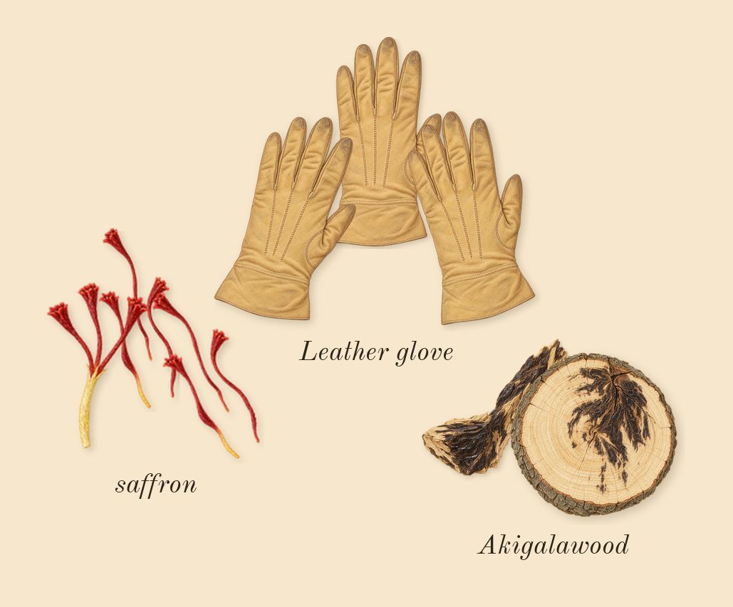 Purpose, dry-down: saffron, Leather glove, Akigalawood