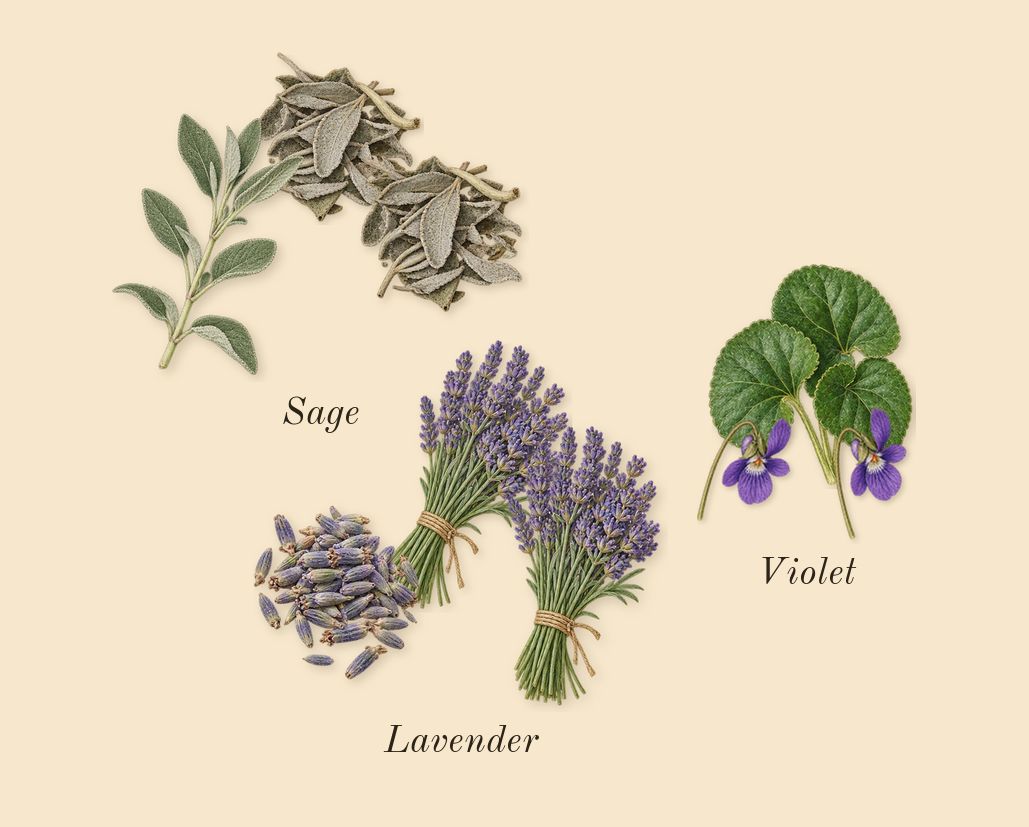 1 Million Royal, heart: Violet, Lavender, Sage