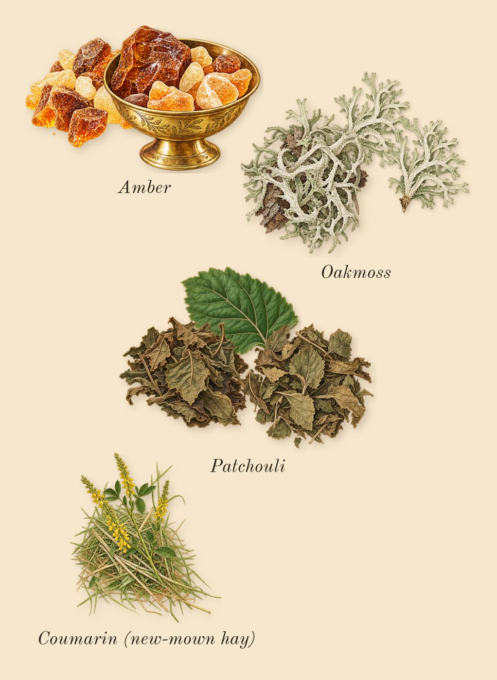 Polo, dry-down: Amber, Patchouli, Oakmoss, Coumarin (new-mown hay)