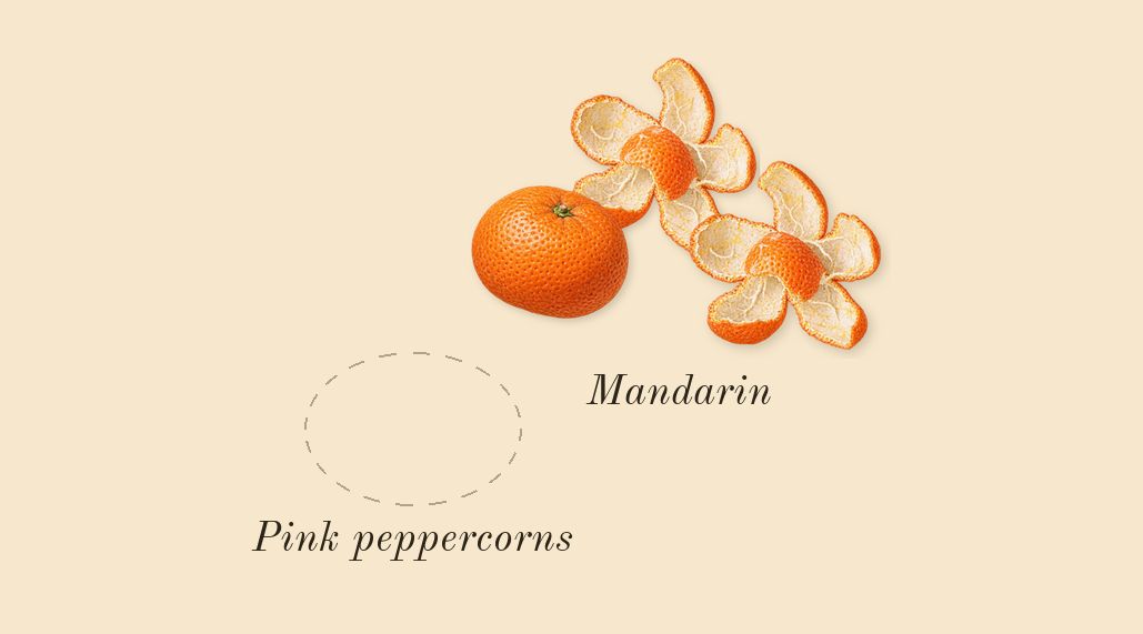 Moustache, top notes: Mandarin, Pink peppercorns